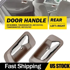 2X Interior Door Handle Rear Left & Right Beige Bezel For 1998-2002 Honda Accord