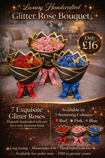 Luxury Glitter Rose Bouquet | 7 Handcrafted Roses | Valentine’s Gift