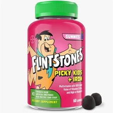 for Picky Kids + Iron, Kids Multivitamin Gummies with Vitamin C, D, E, B6 and Ir