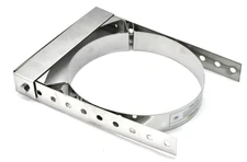 AllFuel AF-HST Chimney Clamp Support Bracket Banding 8" Dia Chrome Finish