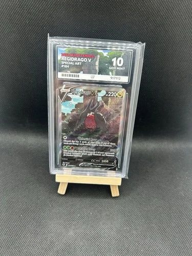 Pokemon TCG Regidrago v Silver Tempest Ace Grading 10 Gem Mint Card 184/195