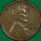 1933 Lincoln Wheat Cent Almost Uncirculated AU Coin #40091
