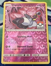 Diancie 94/147 Reverse Holo Pokemon League Stamped Promo Pokemon TCG Near MInt