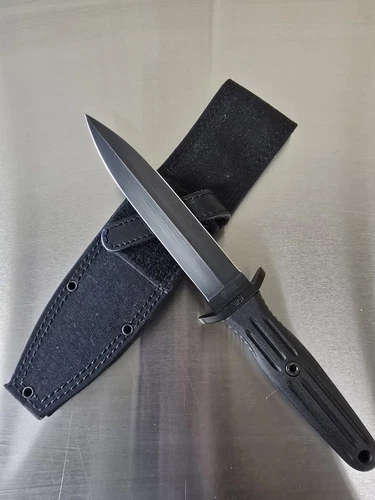 Boker Applegate-Fairbairn Black Fixed Blade - 440C Steel / Dagger Blade / Black