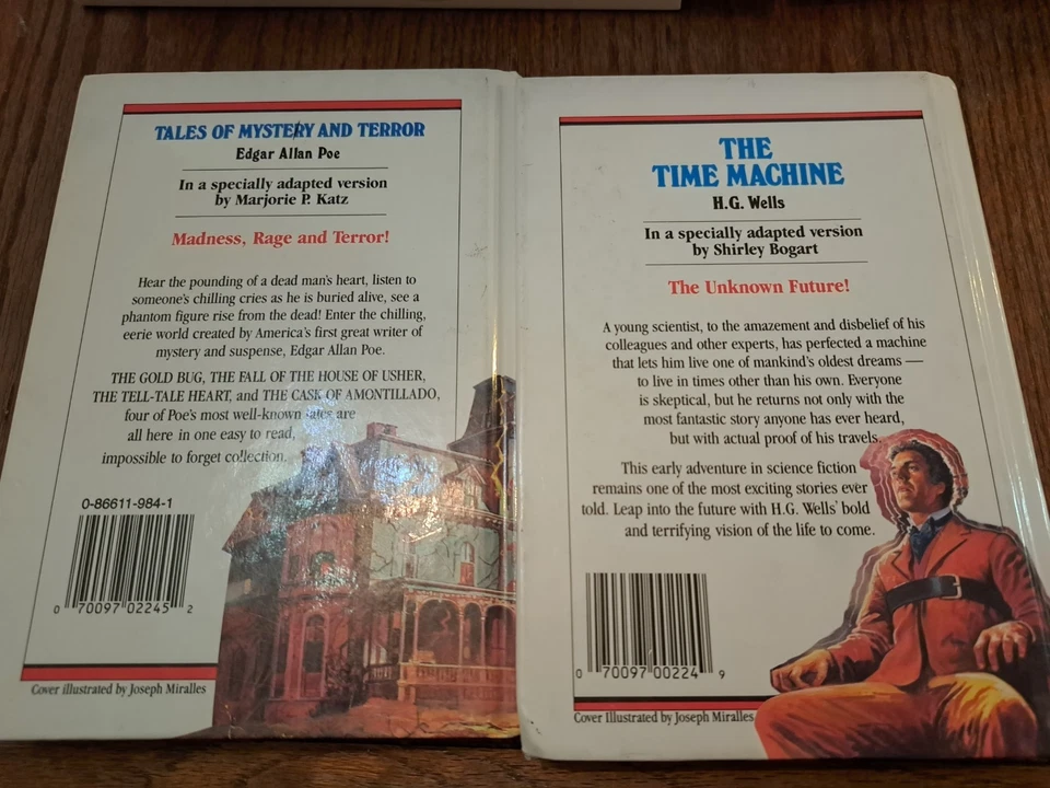 Great Illustrated Classics 2 Book Lot Adventures Time Machine Edgar allan Poe - Image 2 of 4