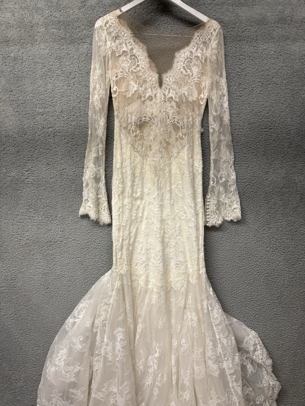 Emily Hart Ivory Mesh Floral Lace A Line Dress Women's Size 3 NWI