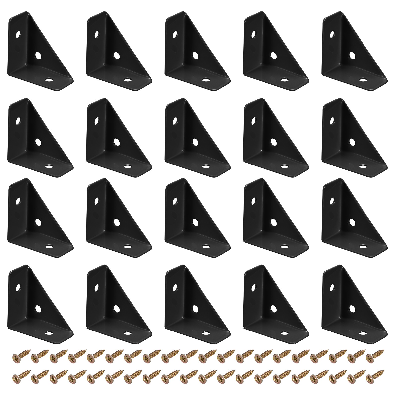 20Pack 38x38mm Corner Bracket Steel Braces Connection Support w Screws Beige