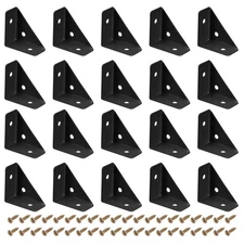 20Pack 38x38mm Corner Bracket Steel Braces Connection Support w Screws Beige