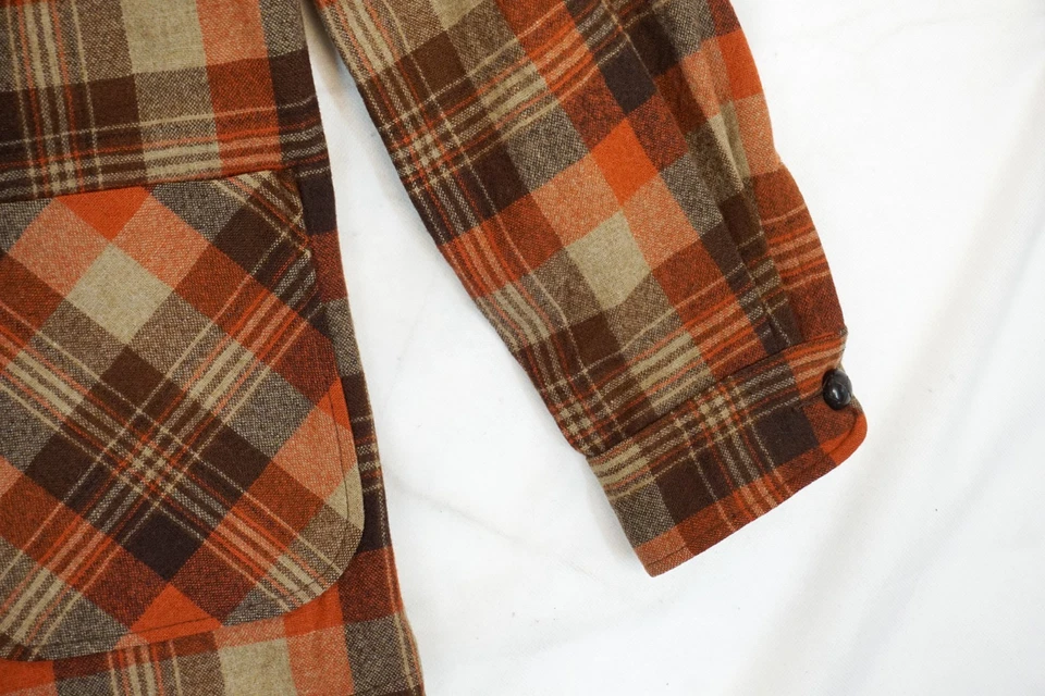 Pendleton Brown Plaid 100% Wool Button Down Coat Blazer Men's L - Image 2 of 4