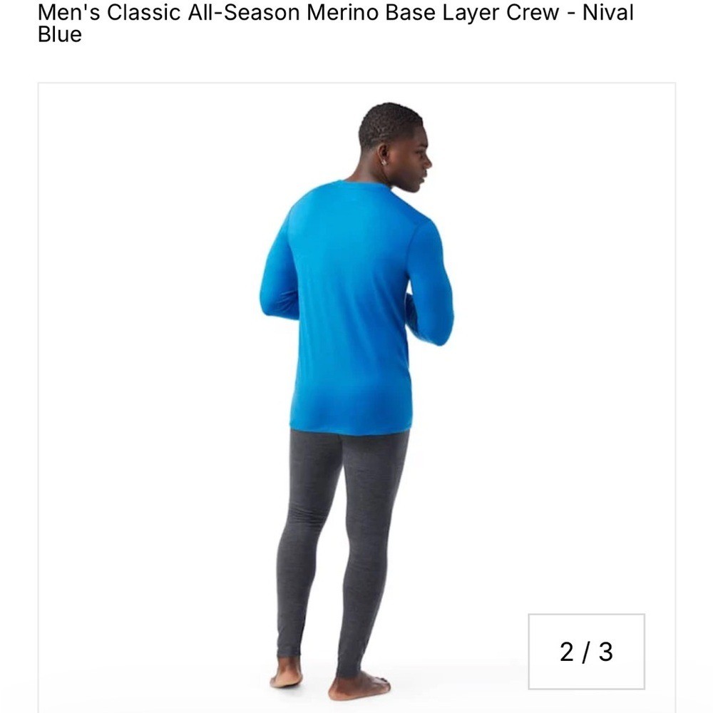 SMARTWOOL mens classic all season Merino base lay… - image 2