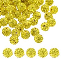 10Mm Strass Tonperlen FüR Die Schmuckherstellung, 120Er Pack, Zitronengelb