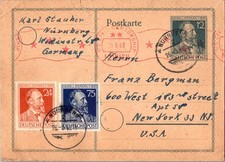 Germany 24pf and 75pf Heinrich von Stephan on 12pf Heinrich von Stephan Postal C