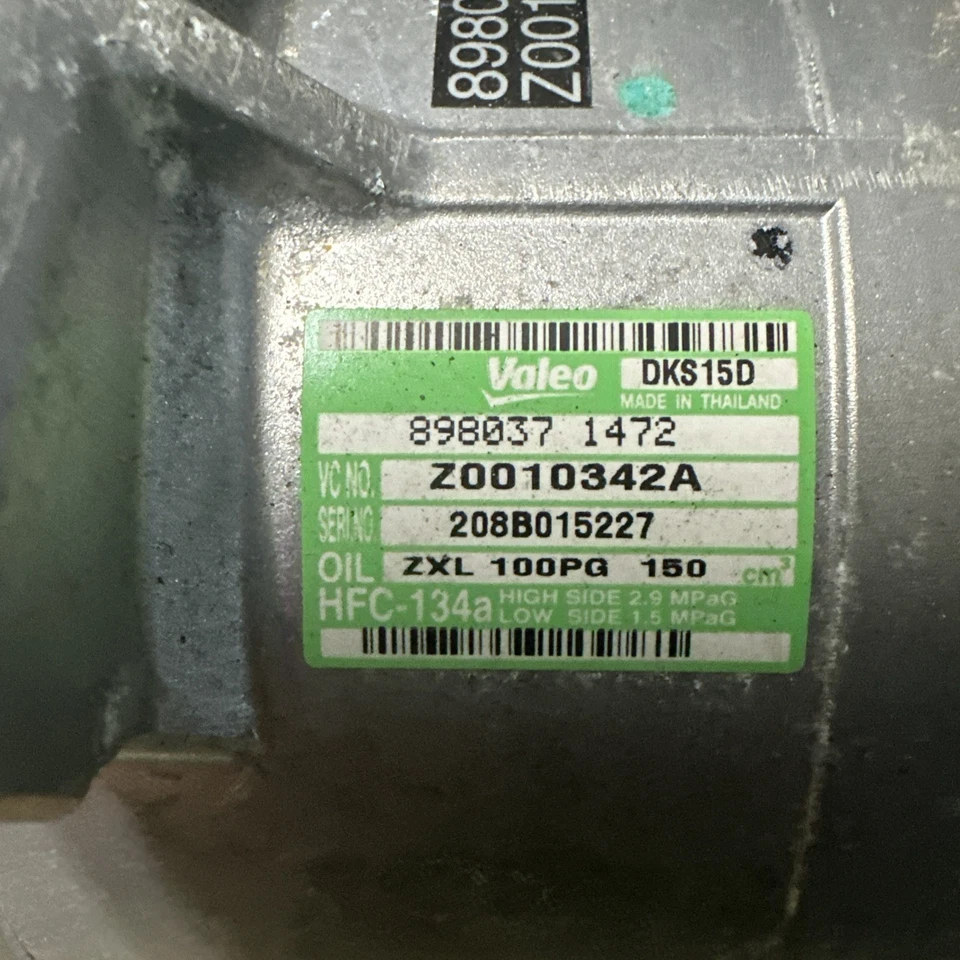 Compresor de CA Valeo TIPO DKS-15D HFC-134A Isuzu NPR NQR NRR Foto 2 de 4