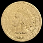 1859 Indian Head Cent - Antique United States of America 1c Penny Coin