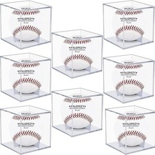 8 Pack Baseball Display Case, UV Protected Acrylic Boxes for 8 Pack, Clear