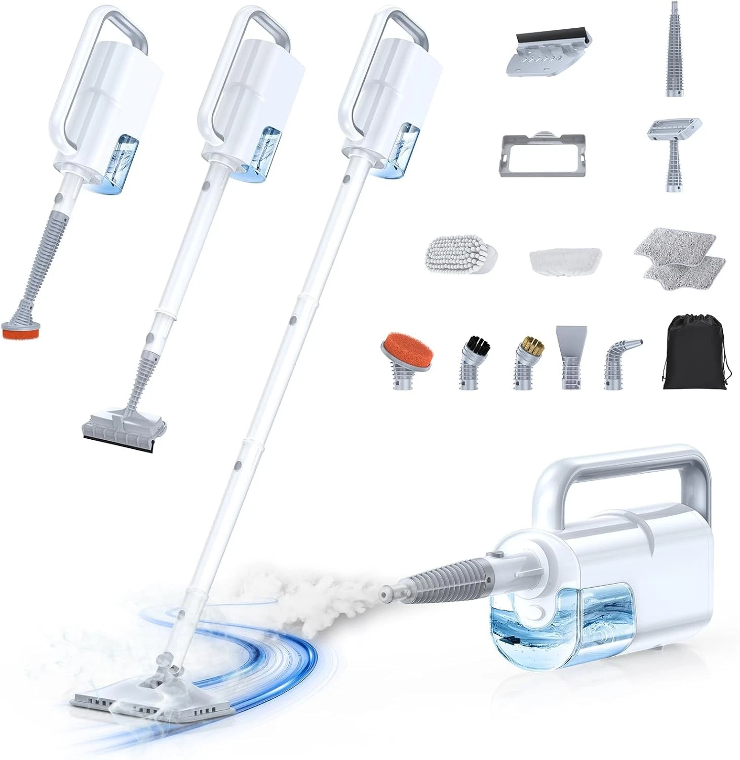 10 in 1 Steam Mop 350ml 10s Heat Up 248F White