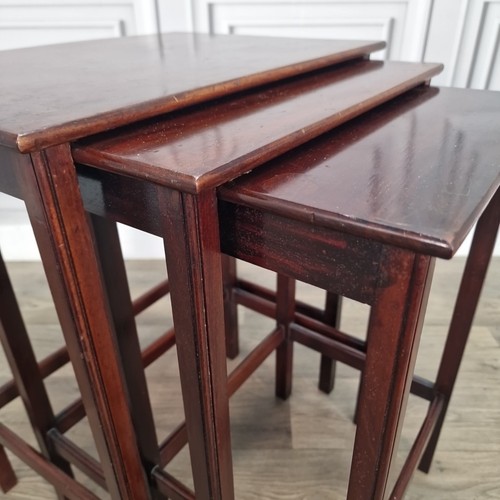Antique Nest 3 Mahogany Tables – Mid Century Occasional Side Vintage Wooden - Picture 24 of 24