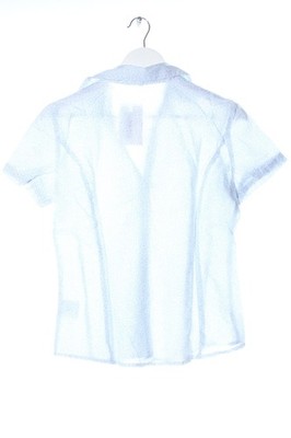 MORE & MORE Hemd-Bluse Damen Bluse Gr. DE 36 weiß-blau Casual-Look