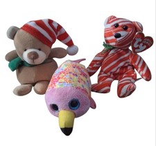 Lot Of 3 Mini Beanie Babies (Two From The Jingle Beanies Collection)