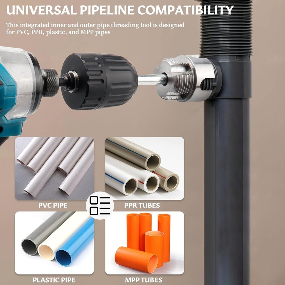 Integrated Internal & External Pipe Threading Tool Steel PVC Pipe ...