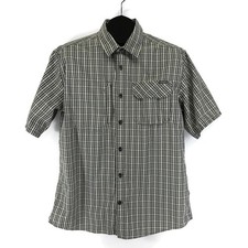 Eddie Bauer Travex Short Sleeve Shirt Men's Large Plaid Button Up Hiking Casual