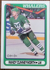 1990-91 O-PEE-CHEE RANDY CUNNEYWORTH HARTFORD WHALERS CARD #67 NM/MT