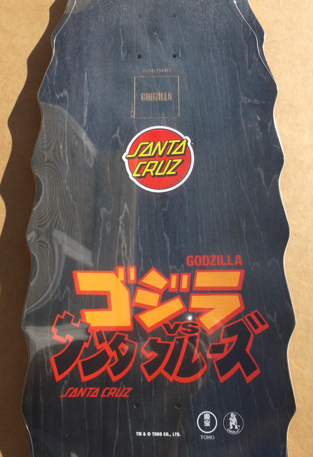 SANTA CRUZ X GODZILLA "GODZILLA DESTROYER" SHAPED SKATEBOARD DECK RARE