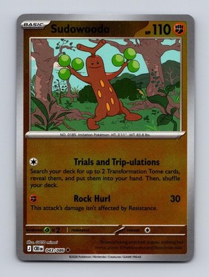 Sudowoodo 043/086 Uncommon Chaos Rising ME04 Pokemon Reverse Holo NM
