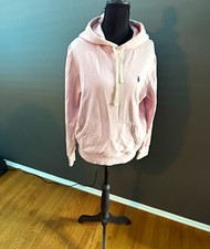 Polo Ralph Lauren Men's Pink Cotton Fleece Pullover Hoodie S Logo Pockets