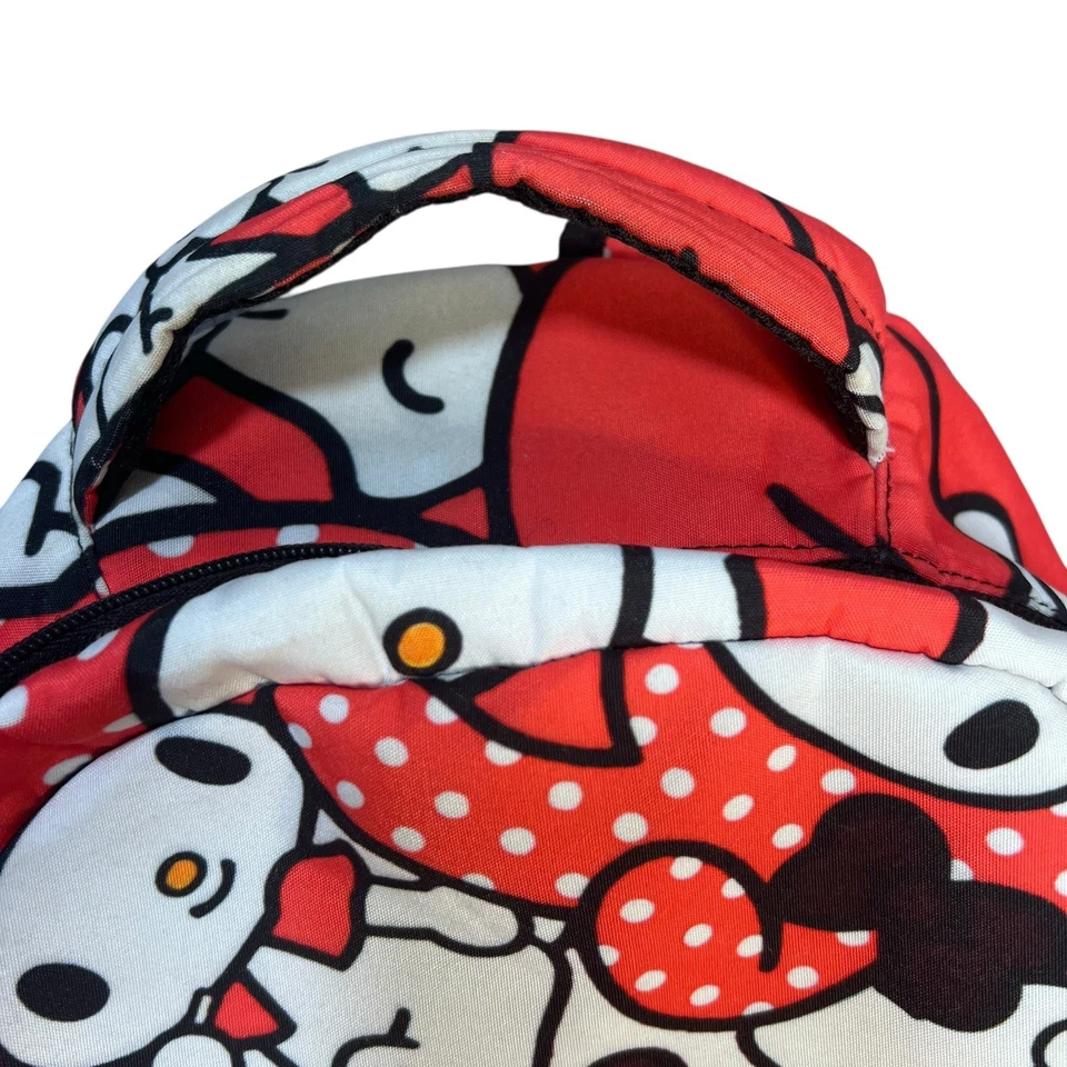 Hello Kitty Sanrio Backpack Red Print 16x12x6 Kawaii  Full Size Back To School - Image 4 of 4