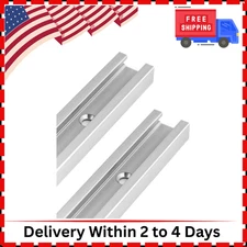 Aluminum T Track, 2 Pack 12 Inch Universal Double Cut Profile T Track, with Pred