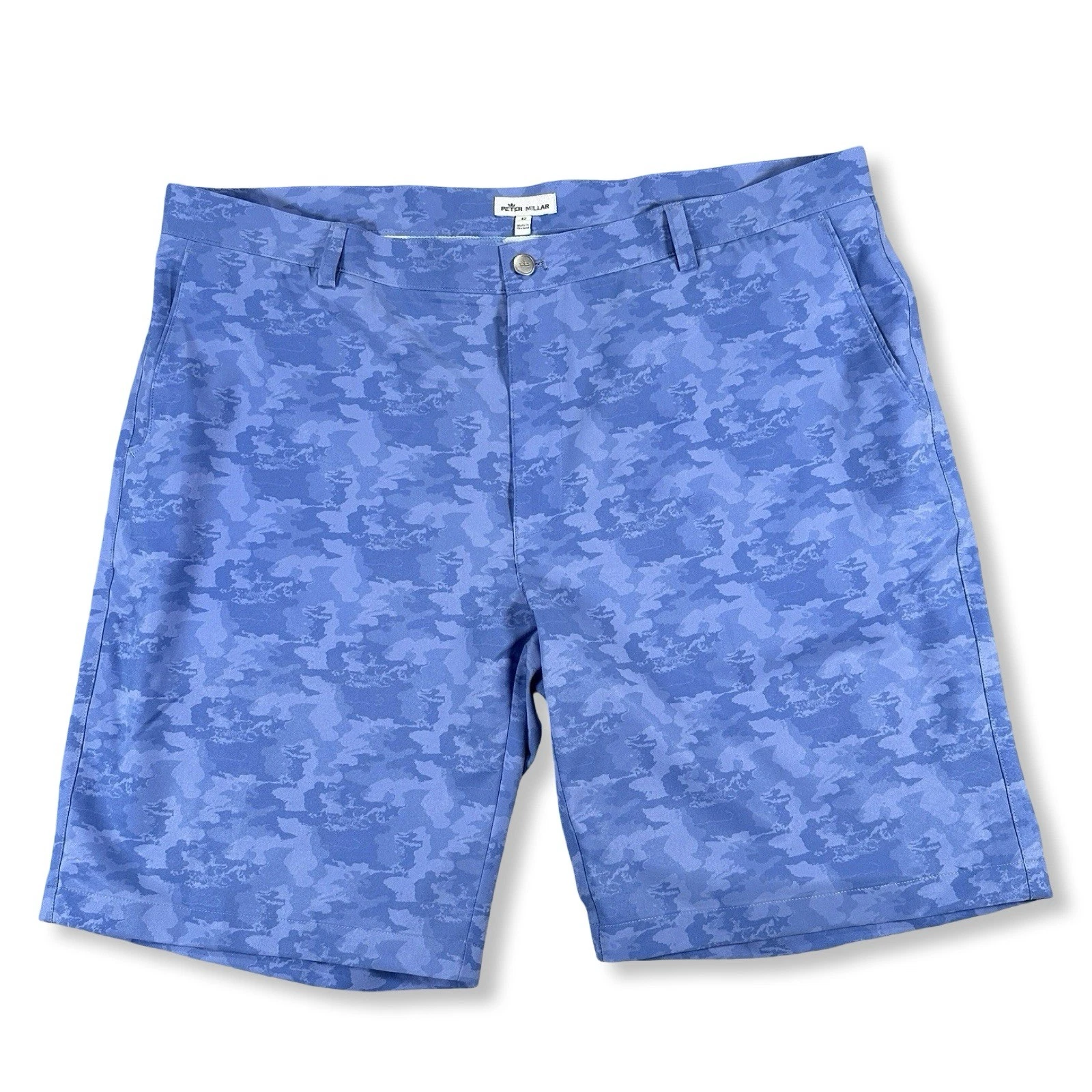 Peter Millar Mens Crown Sport Shackleford Hybrid Shorts 42 Blue Camo Camouflage