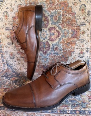 mens brown dress shoes size 14 Bruno Marc Men's Oxfords Shoes Classic Square Toe Leather Shoes For Men  Lace up Dress Shoes GOLDMAN-01 BLACK Size 8.5