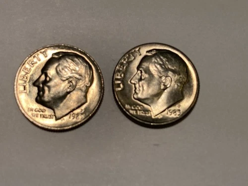 1983 P & D Roosevelt Dime Set BU Uncirculated FREE SHIPPING
