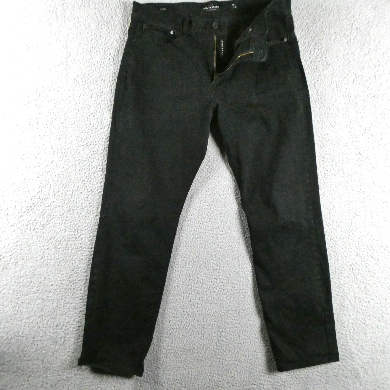 Mens Size 36 Black Straight Leg Zip Fly Denim