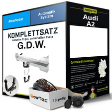 Für AUDI A2 Typ 8Z Anhängerkupplung abnehmbar +eSatz 13pol uni. 02.2000-08.2005