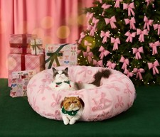 Lesure Cat Tunnel Bed for Indoor Cats - Cute Cat Donut Tunnel Toys with Washa...