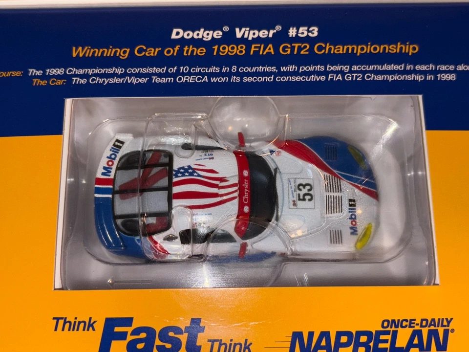 РЕДКАЯ NAPRELAN DODGE VIPER 1998 FIA GT2 ПОБЕДИТЕЛЬ МАСШТАБ АВТОМОБИЛЯ CARNRICK PHARMA СПОНСОР - Изображение 3 из 4