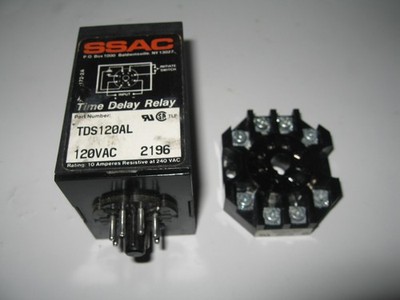 Digi-Set SSAC TDS120AL Time Delay Relay 120 VAC + Base RB08-PC
