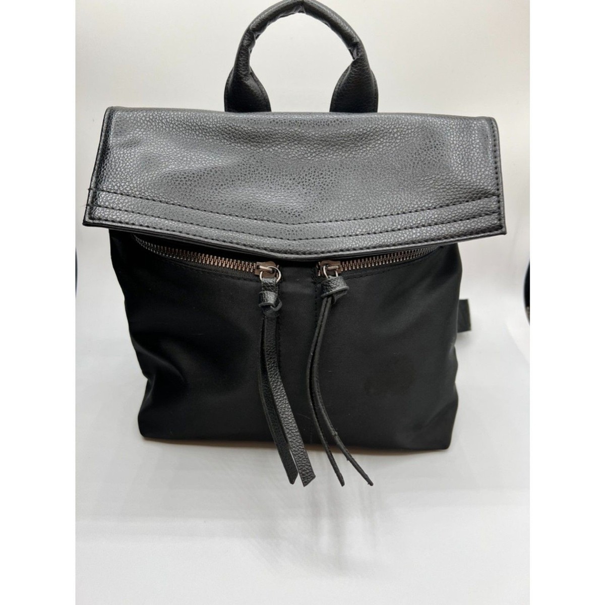 Botkier New York Backpack Bag Leather-like flap Magnet Close Trendy Logo Straps Botkier New York Trigger Small Backpack Black | Mercari main image 2