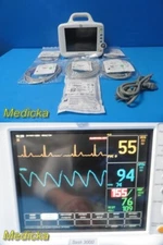 GE Dash 3000 Series (2xBP SPO2 T/CO, CO2 NBP ECG Print) Monitor &New Leads~37170