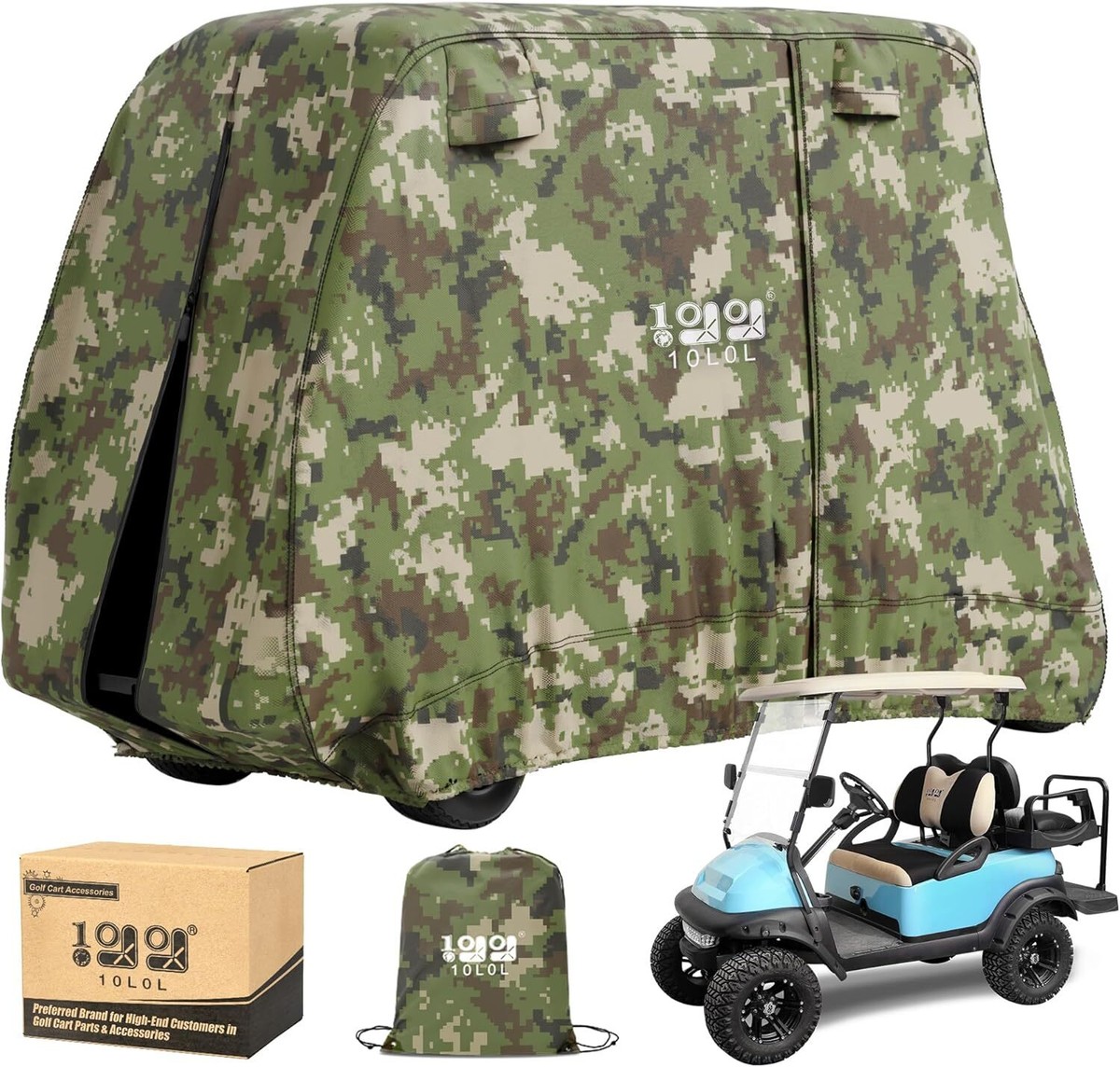 Camouflage Golf Cart Cover 4 Passenger for Yamaha Club Car EZGO