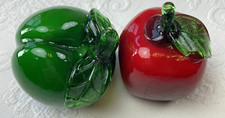 Vintage Art Glass Murano Style Hand Blow Apple Fruit Pepper Vegetable Home Decor