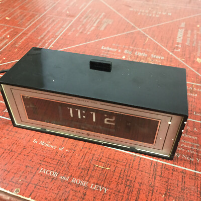 Vintage GE General Electric Black Mid Century Modern Atomic Flip Clock ...