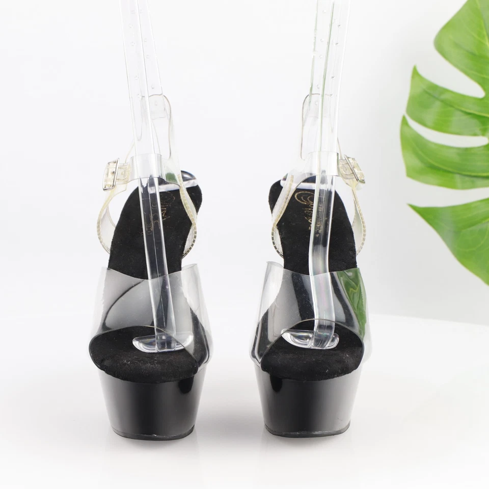 Sandalia Pleaser Mujer Delight 608 Talla 9 Plataforma Transparente Tacones Stripper Exótica Foto 2 de 4