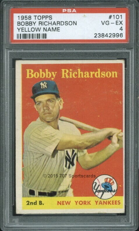 1958 Topps 101 Yellow Letters Bobby Richardson PSA 4 (2996)