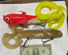 2 ct. GIANT soft plastic jerkbaits Swimbaits Castaic musky pike lures Muskie