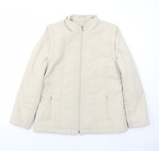 Elegance Womens Beige Jacket Size 14 Zip