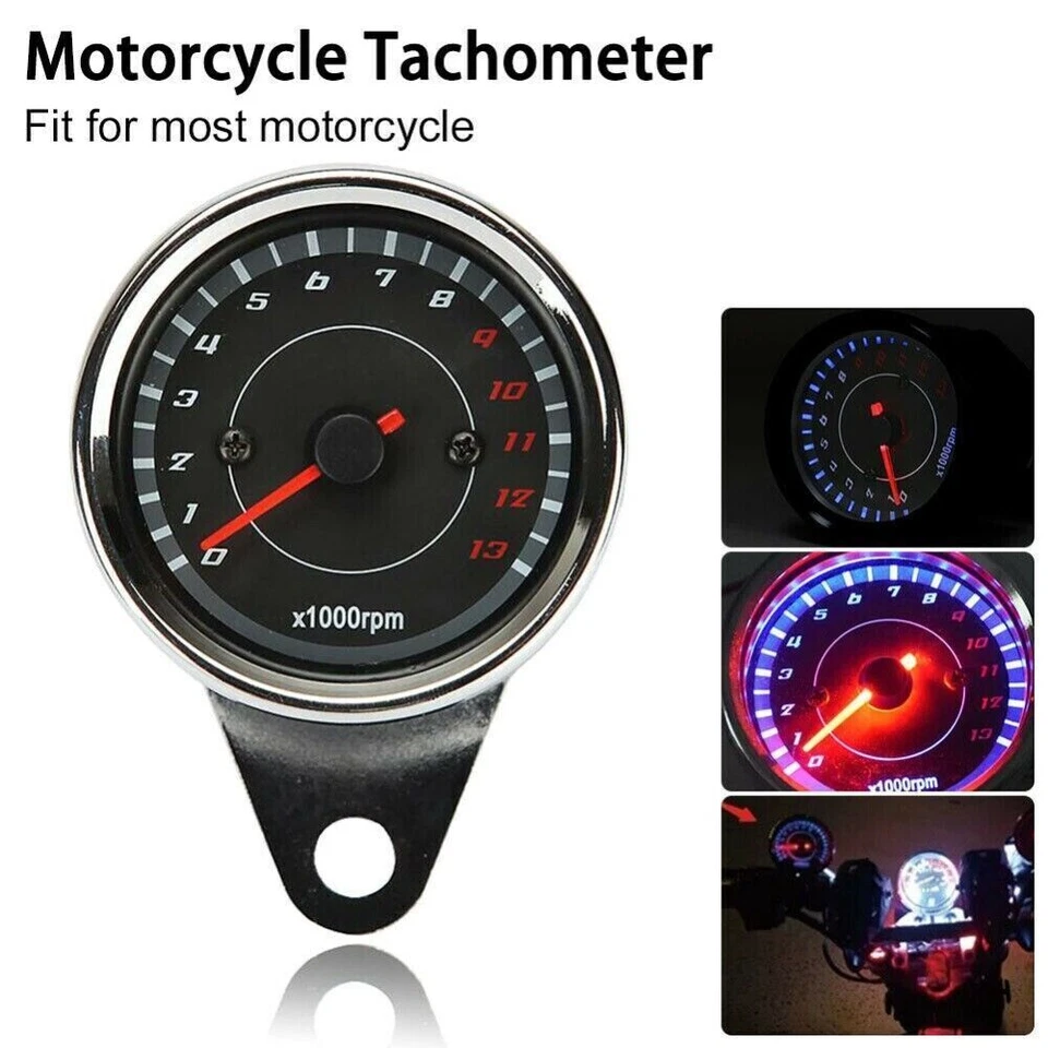 Medidor de tacómetro retroiluminado LED para motocicleta Harley Softail Deuce FXST FLSTN Foto 2 de 4