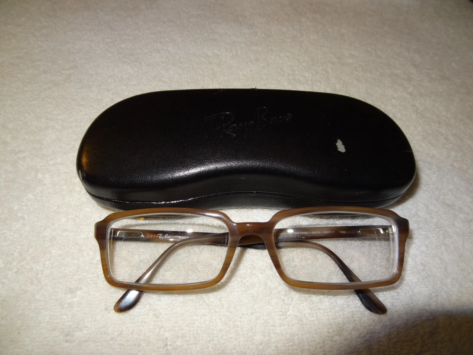 Ray Ban RB5032 2075 56/17 140 Beige/Brown Eyeglasses + Ray Ban Case